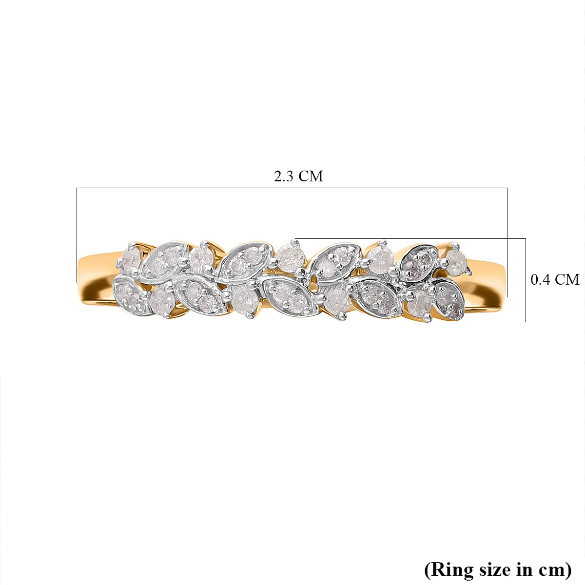 Diamond Leaf Ring in 18K Vermeil Yellow Gold Plated Sterling Silver 0.19 Ct 7645417 4