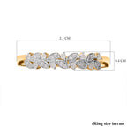 Diamond Leaf Ring in 18K Vermeil Yellow Gold Plated Sterling Silver 0.19 Ct