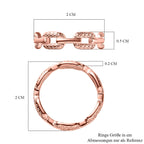 Diamond Link Band Ring in 18K Vermeil Rose Gold Plated Sterling Silver