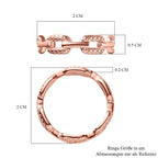 Diamond Link Band Ring in 18K Vermeil Rose Gold Plated Sterling Silver