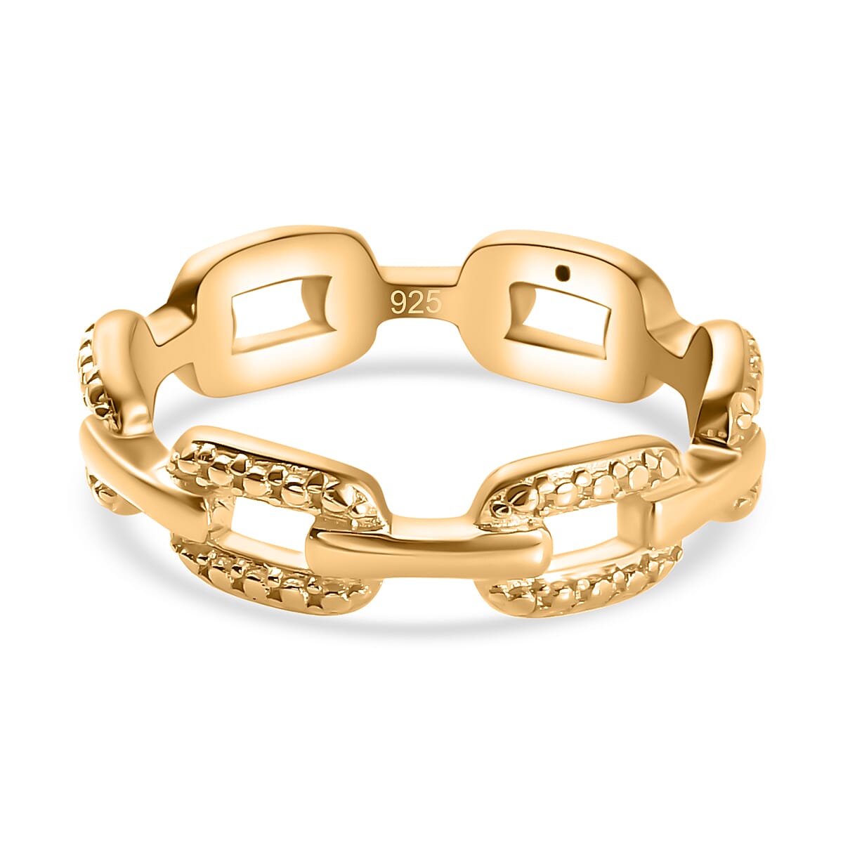 Diamond Link Band Ring in 18K Vermeil Yellow Gold Plated Sterling Silver 7665124 0