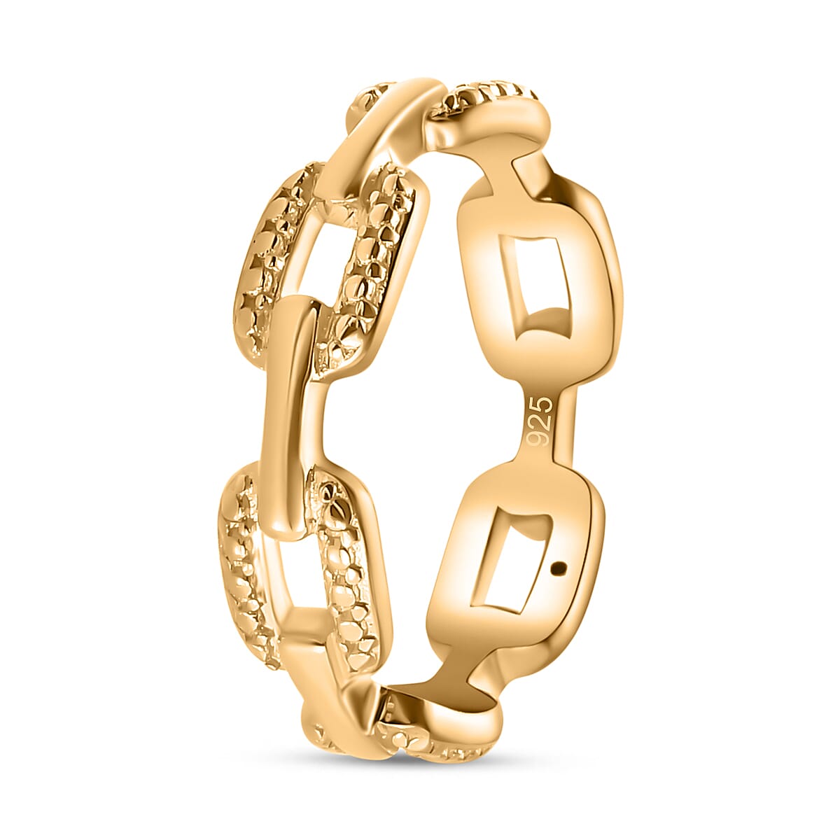 Diamond Link Band Ring in 18K Vermeil Yellow Gold Plated Sterling Silver 7665124 4