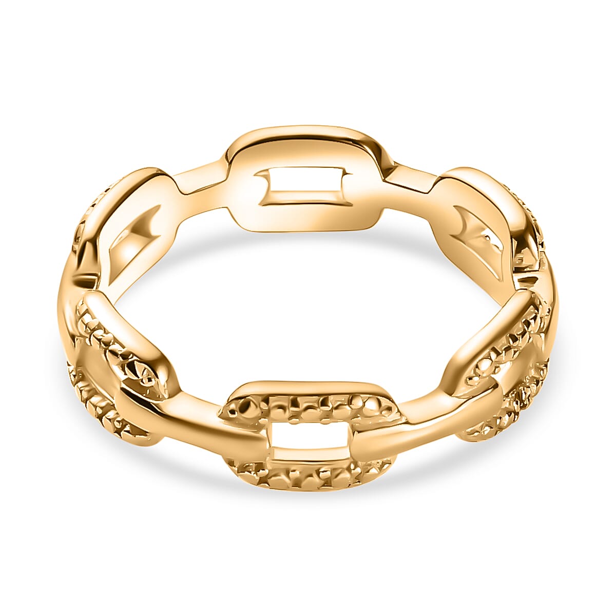 Diamond Link Band Ring in 18K Vermeil Yellow Gold Plated Sterling Silver 7665124 5