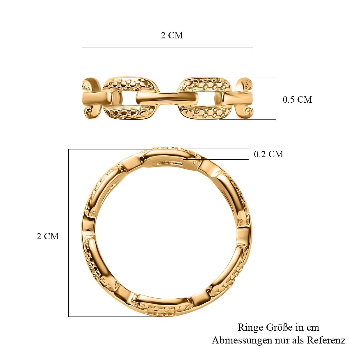 Diamond Link Band Ring in 18K Vermeil Yellow Gold Plated Sterling Silver 7665124 6