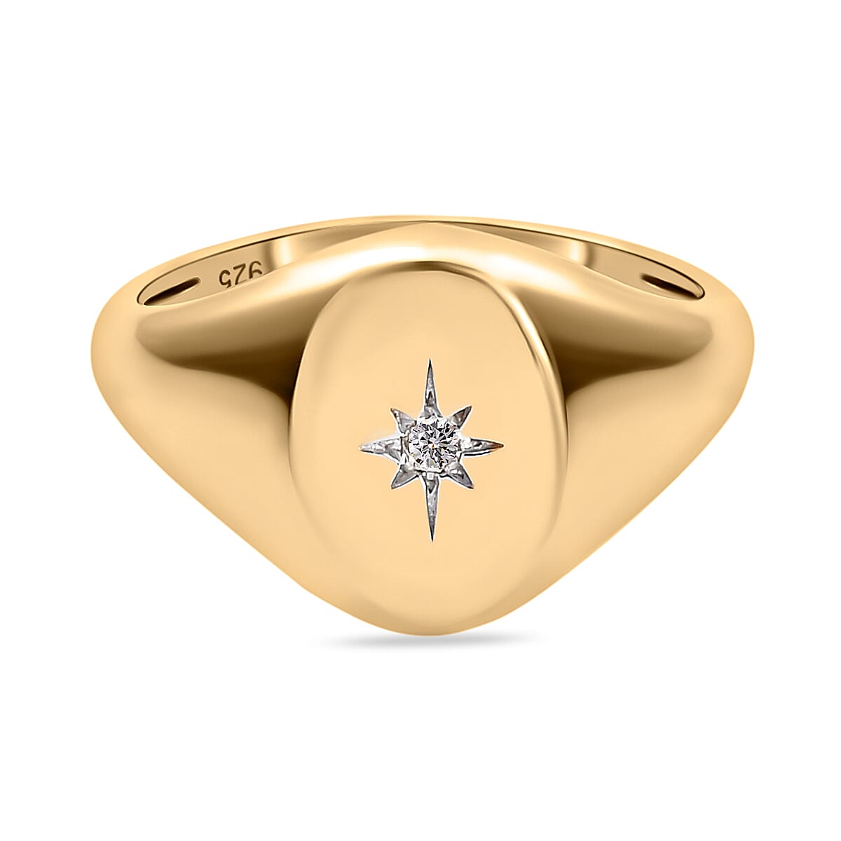 Diamond Mens Ring in Gold Plated Sterling Silver V32518643 0