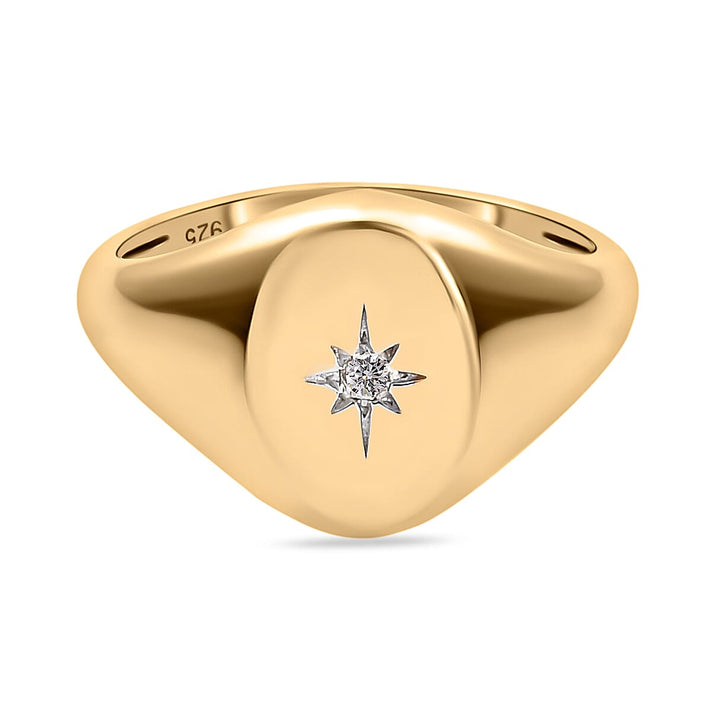 Diamond Mens Ring in Gold Plated Sterling Silver 3640654 1