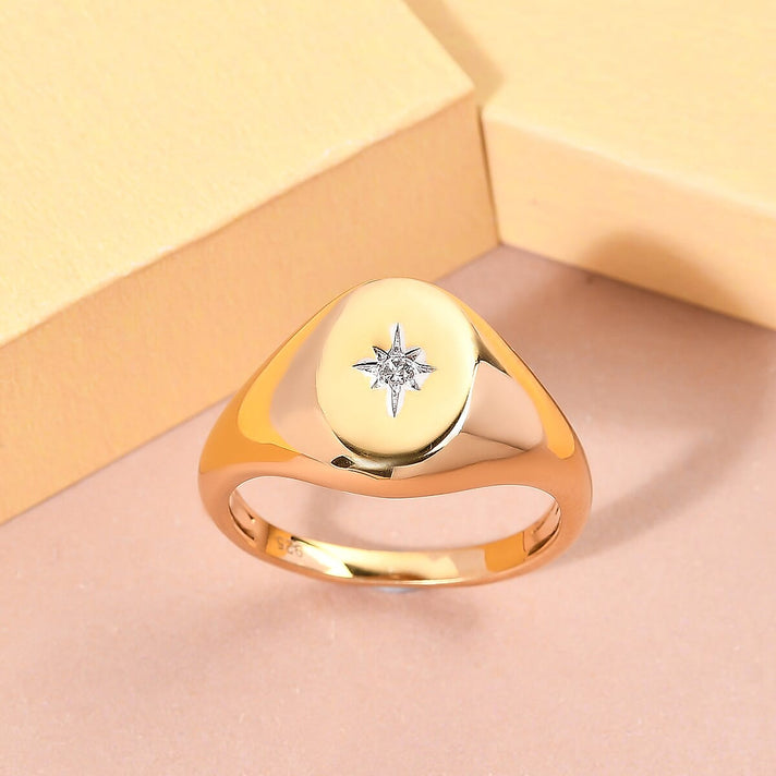 Diamond Mens Ring in Gold Plated Sterling Silver 3640654 2