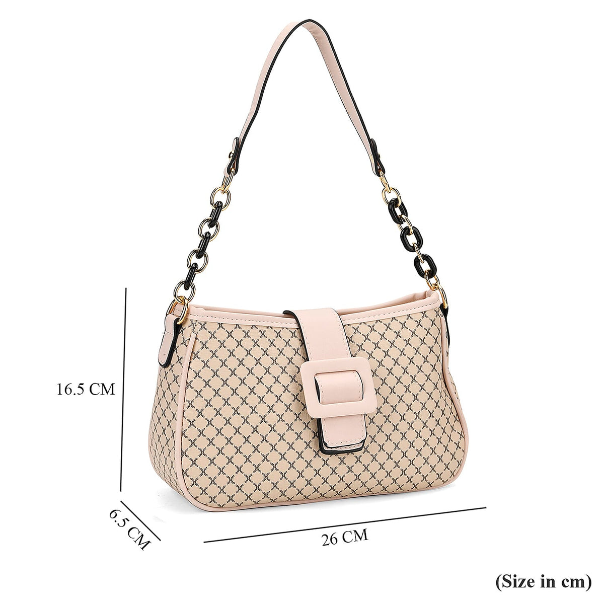 Diamond Pattern Crossbody Bag with Chain Detail Strap V32576851 7