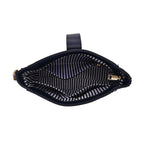 Diamond Pattern Crossbody Bag with Detachable Shoulder Strap and Metal Lock (Size 23x20x9 Cm) - Navy