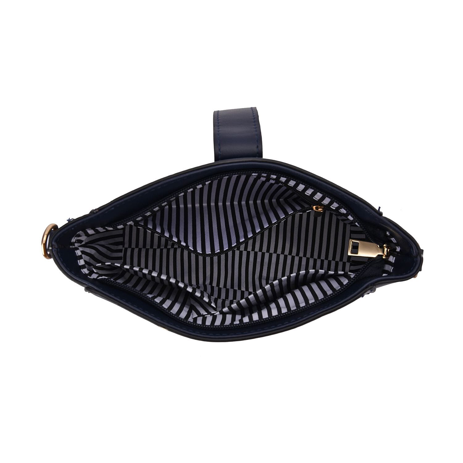 Diamond Pattern Crossbody Bag with Detachable Shoulder Strap and Metal Lock - Navy 7162434 6