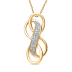 Diamond Pendant with Chain (Size 20) in 18K Vermeil Yellow Gold Plated Sterling Silver 0.15 Ct