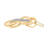 Diamond Pendant with Chain (Size 20) in 18K Vermeil Yellow Gold Plated Sterling Silver 0.15 Ct