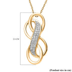 Diamond Pendant with Chain (Size 20) in 18K Vermeil Yellow Gold Plated Sterling Silver 0.15 Ct