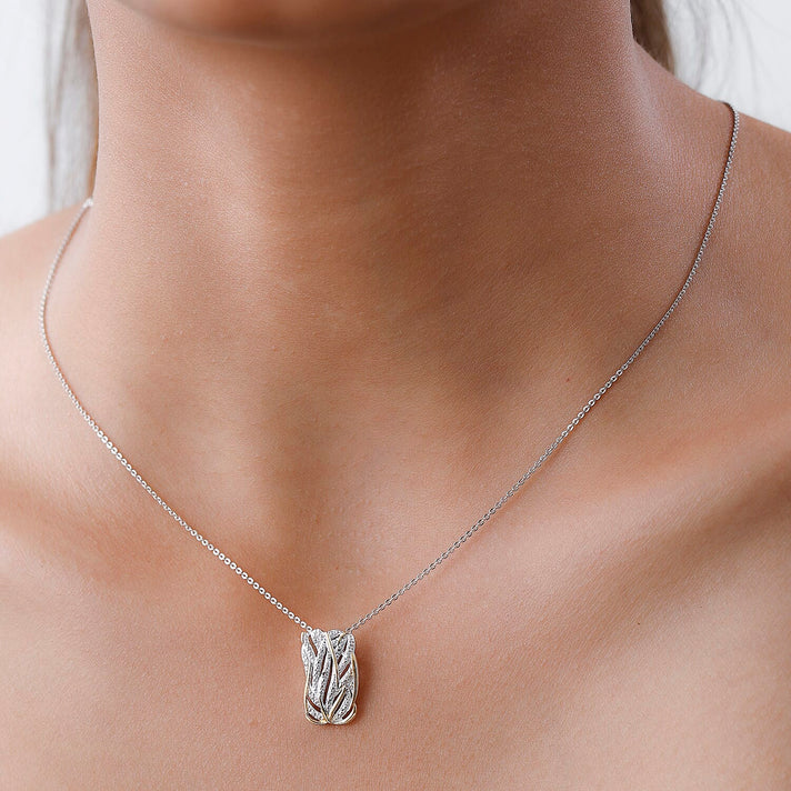 Diamond Pendant with Chain Size 20 Inch in Sterling Silver with Platinum and 18K Vermeil Yellow Gold 4154240 2