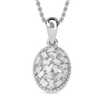 Diamond Pendant with Chain (Size 20) in Platinum Overlay Sterling Silver 0.25 Ct