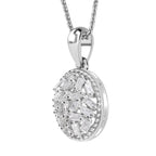 Diamond Pendant with Chain (Size 20) in Platinum Overlay Sterling Silver 0.25 Ct