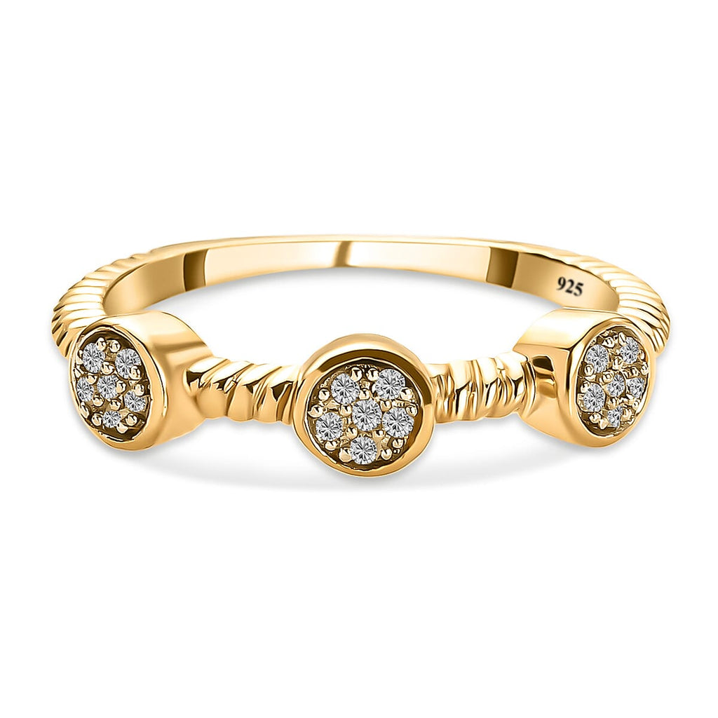 Diamond Constellation Cluster Stackable Ring in 14K Gold Overlay Sterling Silver