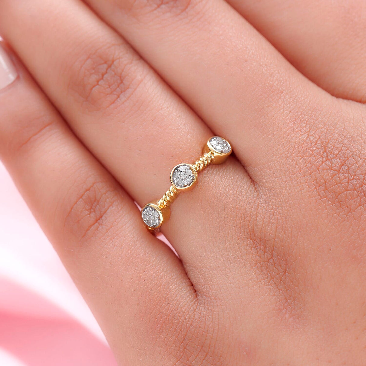 Diamond Ring in 14K Gold Overlay Sterling Silver 3674107 3