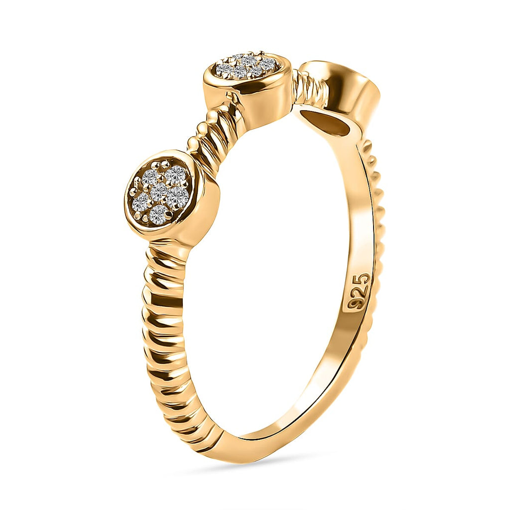 Diamond Constellation Cluster Stackable Ring in 14K Gold Overlay Sterling Silver