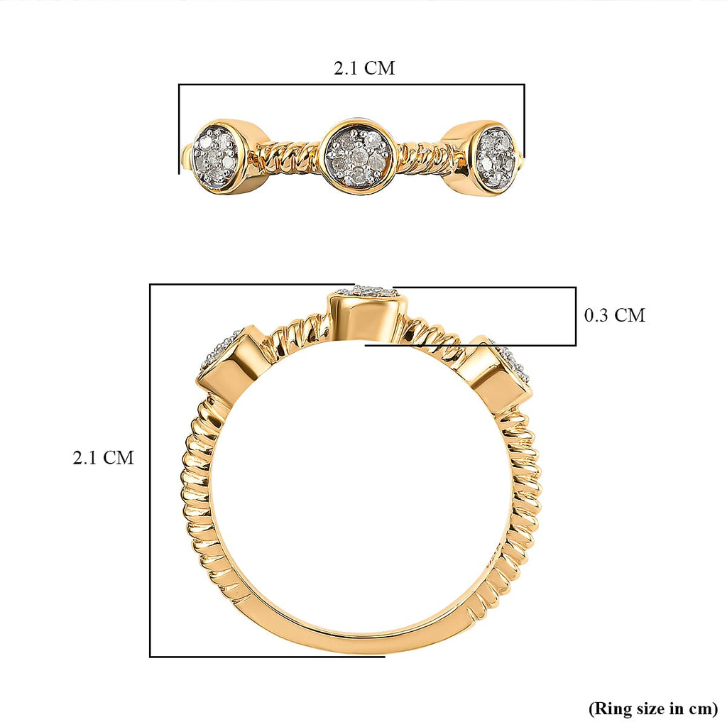 Diamond Constellation Cluster Stackable Ring in 14K Gold Overlay Sterling Silver
