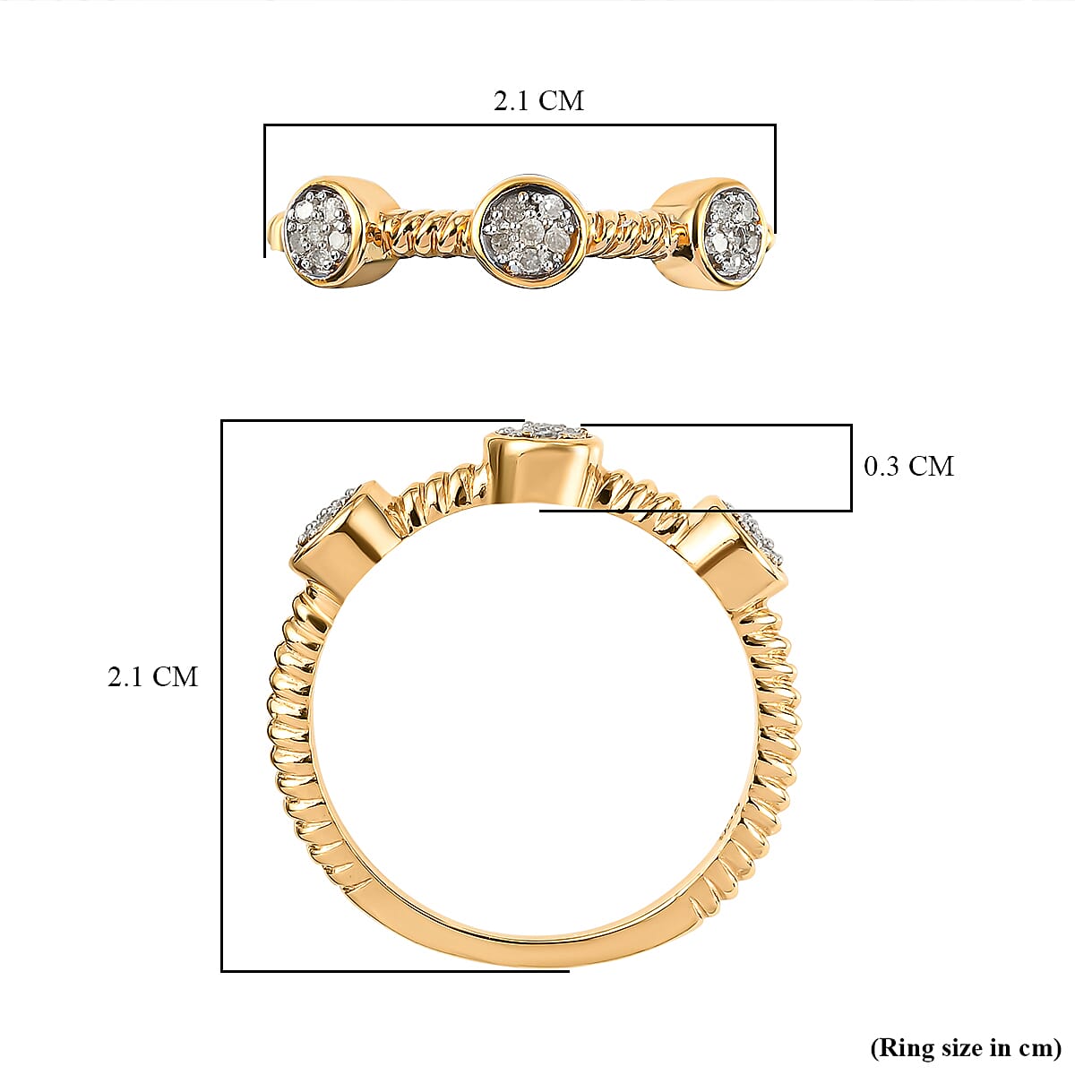 Diamond Ring in 14K Gold Overlay Sterling Silver 3674107 6