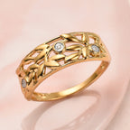 Diamond Ring in 18K Vermeil YG Plated Sterling Silver