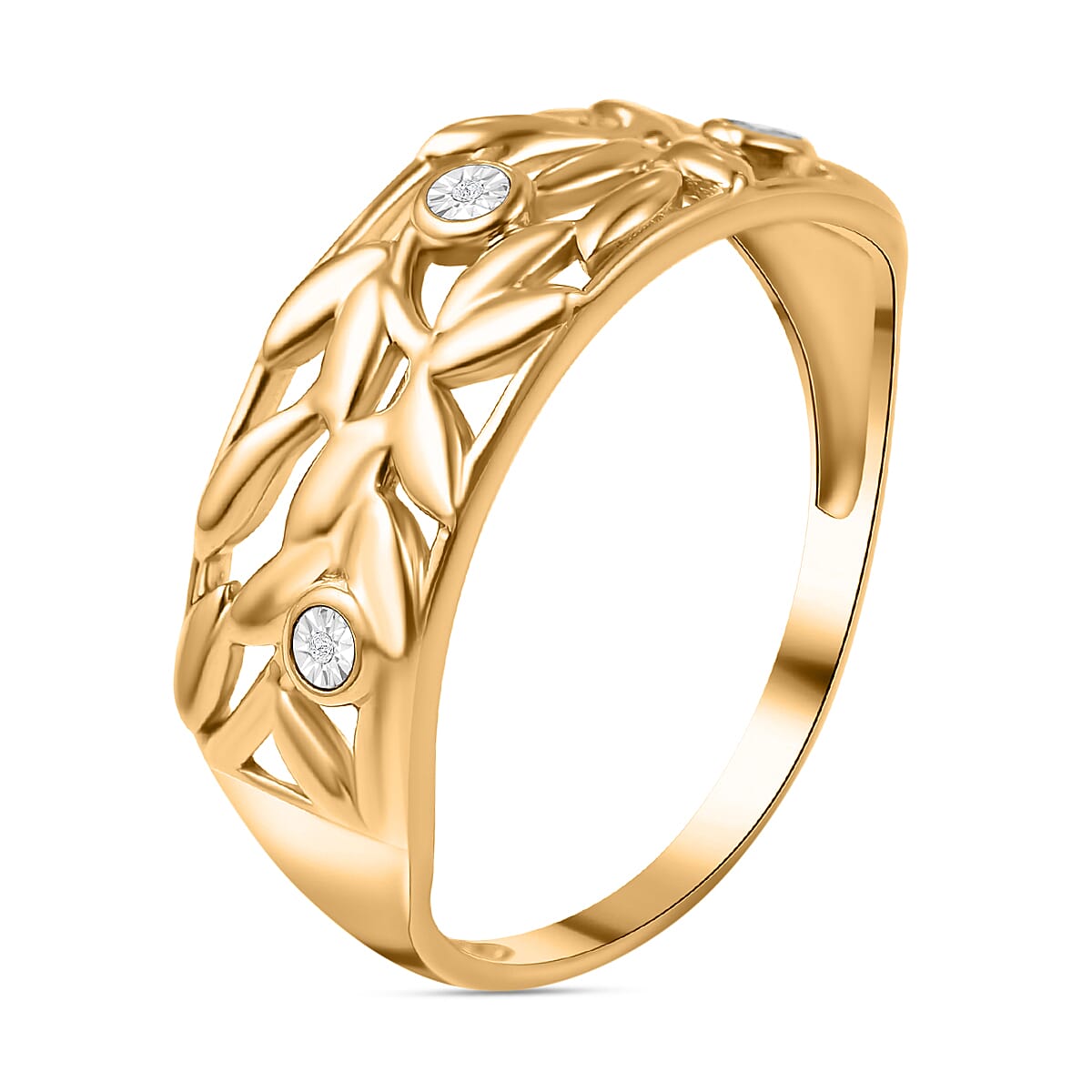 Diamond Ring in 18K Vermeil YG Plated Sterling Silver 7729483 3
