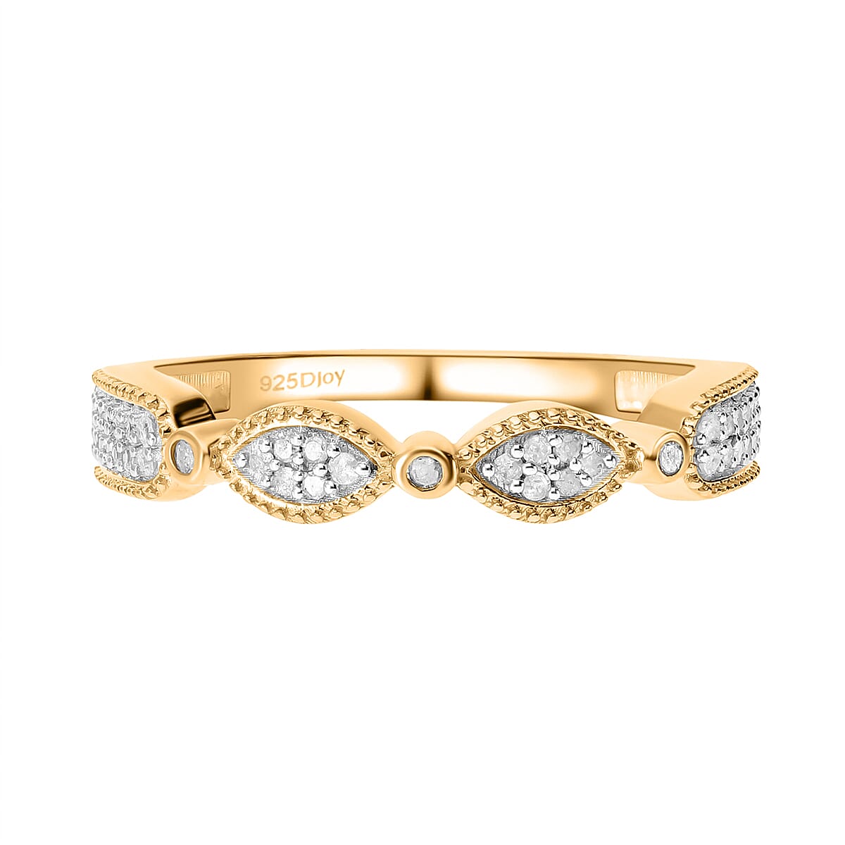 Diamond Band Ring in 18K Vermeil Yellow Gold Plated Sterling Silver 7634358 0