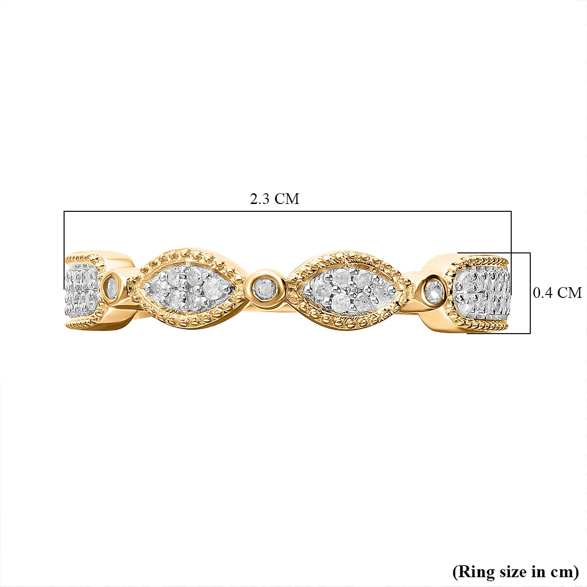 Diamond Band Ring in 18K Vermeil Yellow Gold Plated Sterling Silver 7634358 4