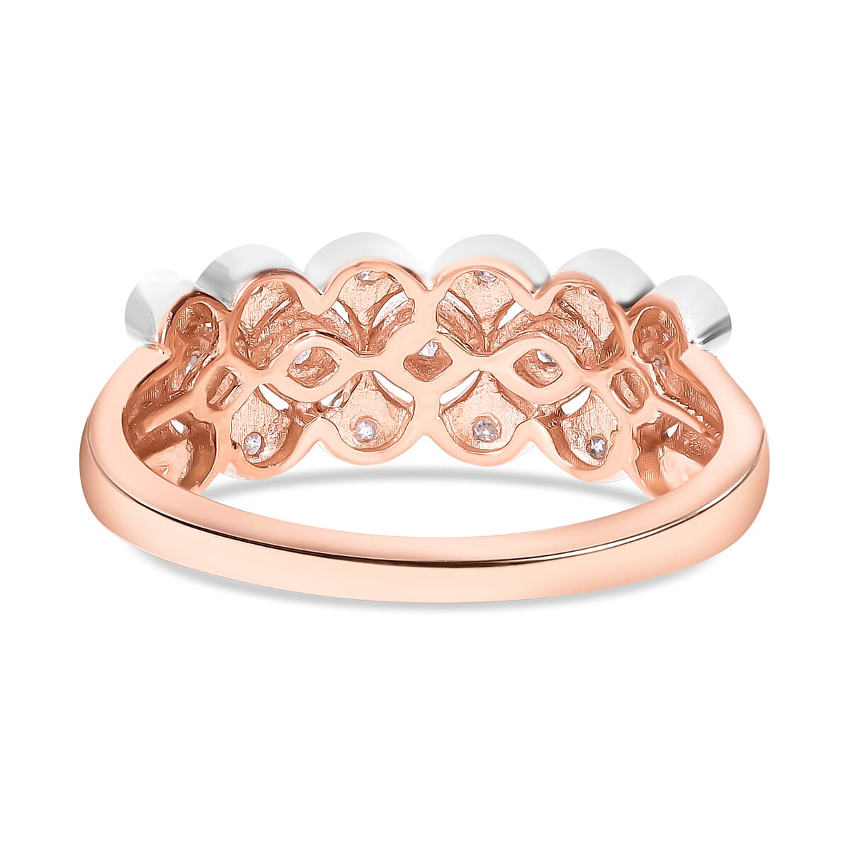 Diamond Ring in 18K Vermeil Yellow Gold &amp; Platinum Plated Sterling Silver 0.20 Ct 7637333 4
