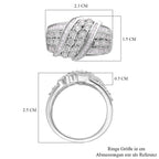 Diamond Ring in Platinum Overlay Sterling Silver 0.50 Ct.