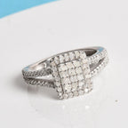 Natural Diamond Ring in Platinum Overlay Sterling Silver 0.50 Ct.