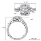 Natural Diamond Ring in Platinum Overlay Sterling Silver 0.50 Ct.