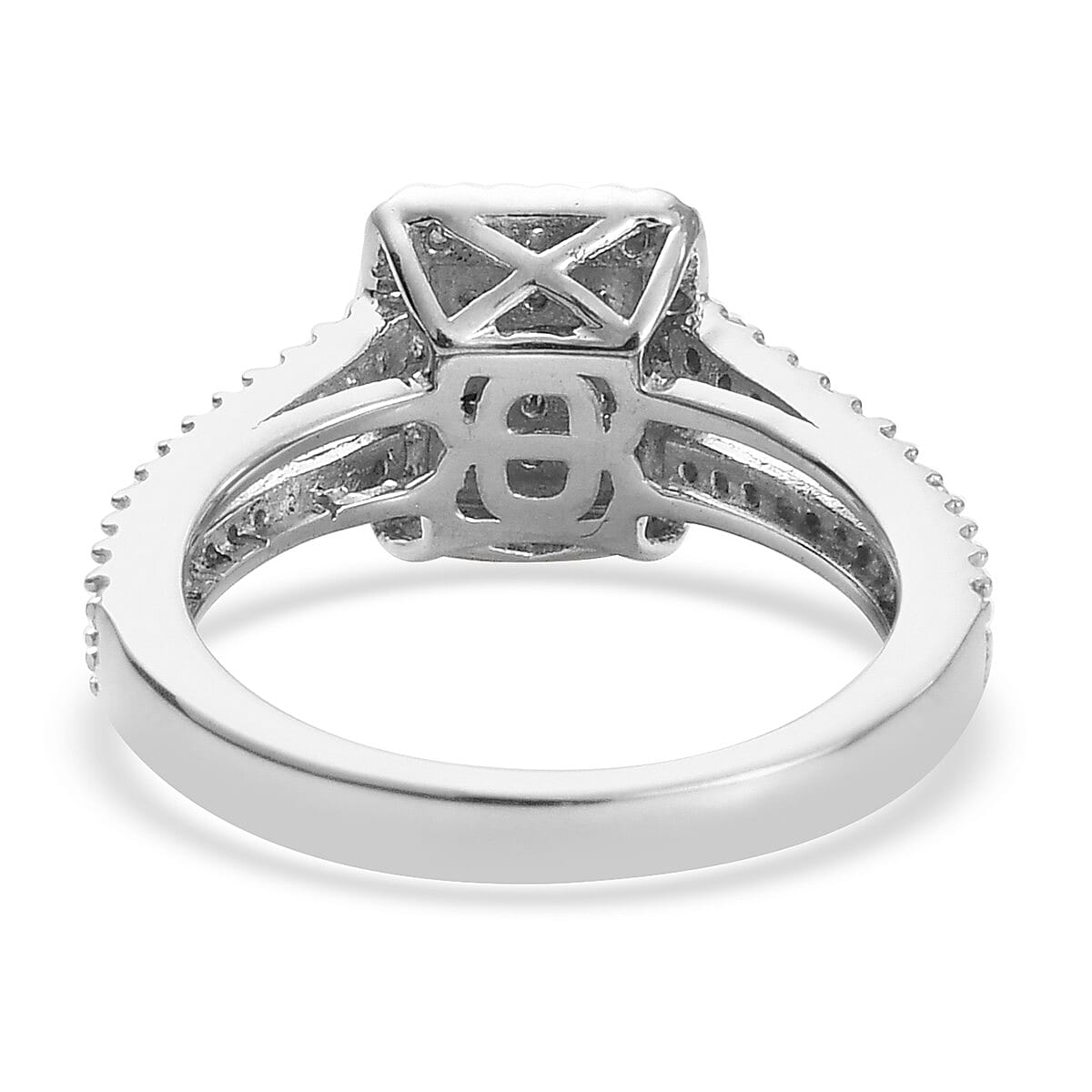 Natural Diamond Ring in Platinum Overlay Sterling Silver 0.50 Ct. 3819314 5