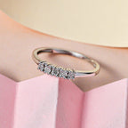Diamond Ring in Platinum Overlay Sterling Silver
