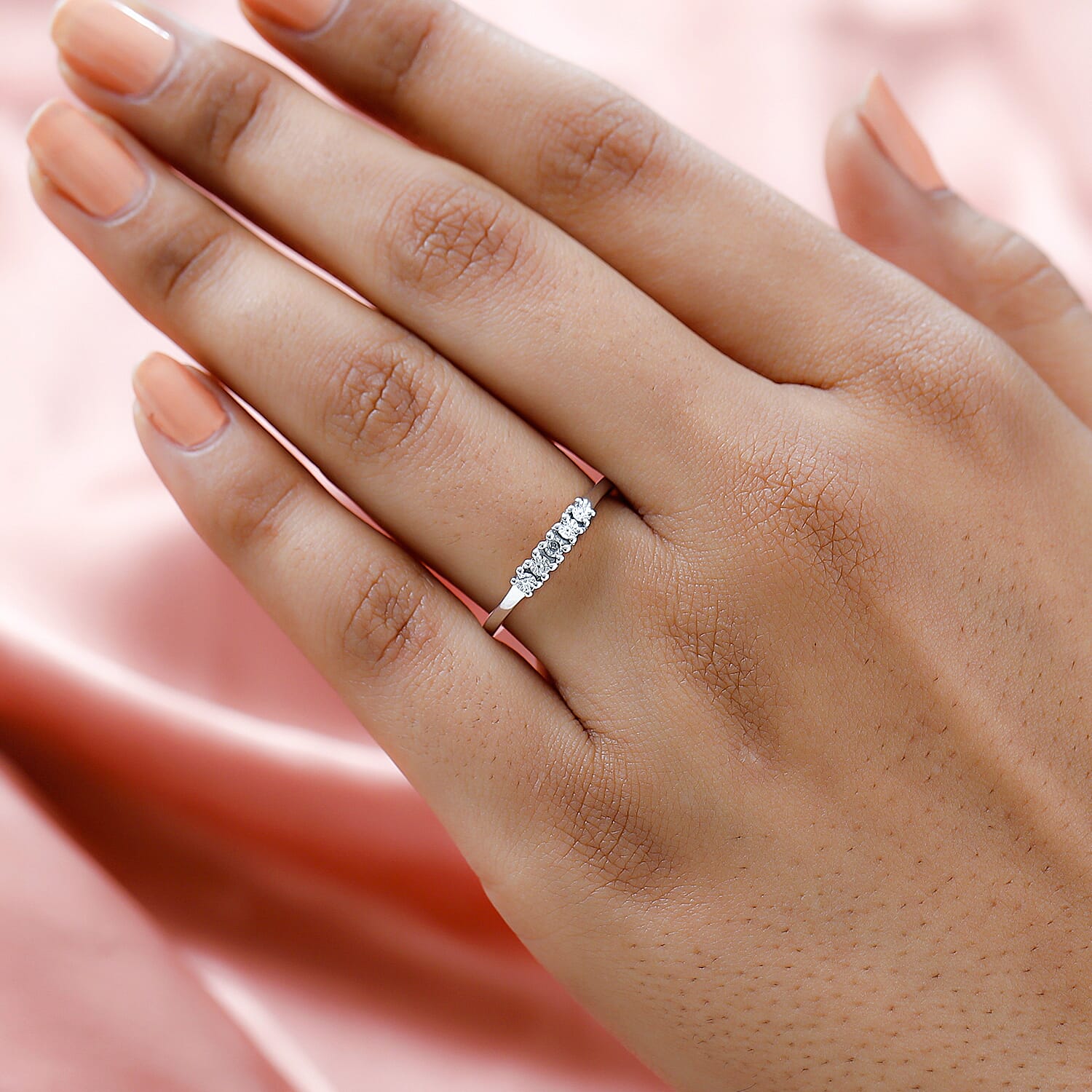 Diamond Ring in Platinum Overlay Sterling Silver 7258852 3