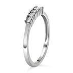Diamond Ring in Platinum Overlay Sterling Silver