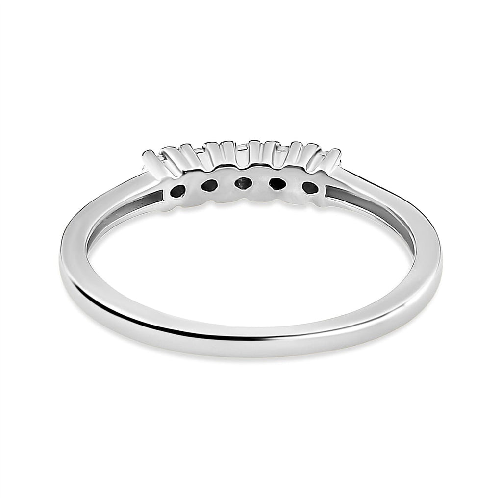Diamond Ring in Platinum Overlay Sterling Silver
