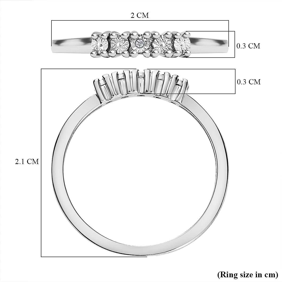 Diamond Ring in Platinum Overlay Sterling Silver 7258852 6