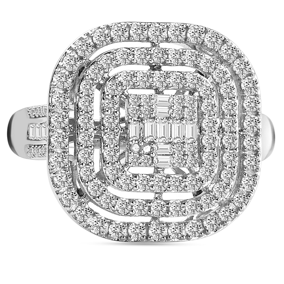 Diamond Ring in Platinum Plated Sterling Silver 2.04 Ct. 7530057 0