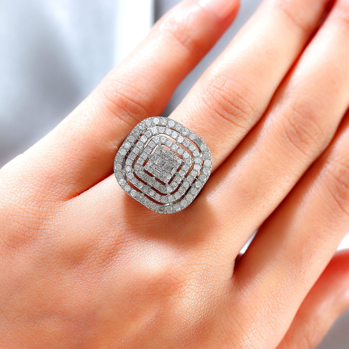 Diamond Ring in Platinum Plated Sterling Silver 2.04 Ct. 7530057 3