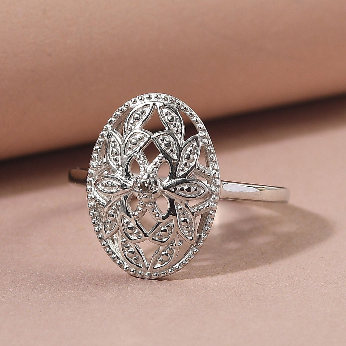 Diamond Ring in Platinum Plated Sterling Silver V32641802 5