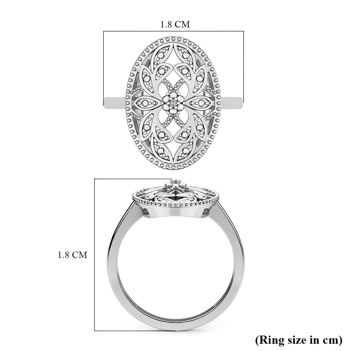 Diamond Ring in Platinum Plated Sterling Silver V32641802 7