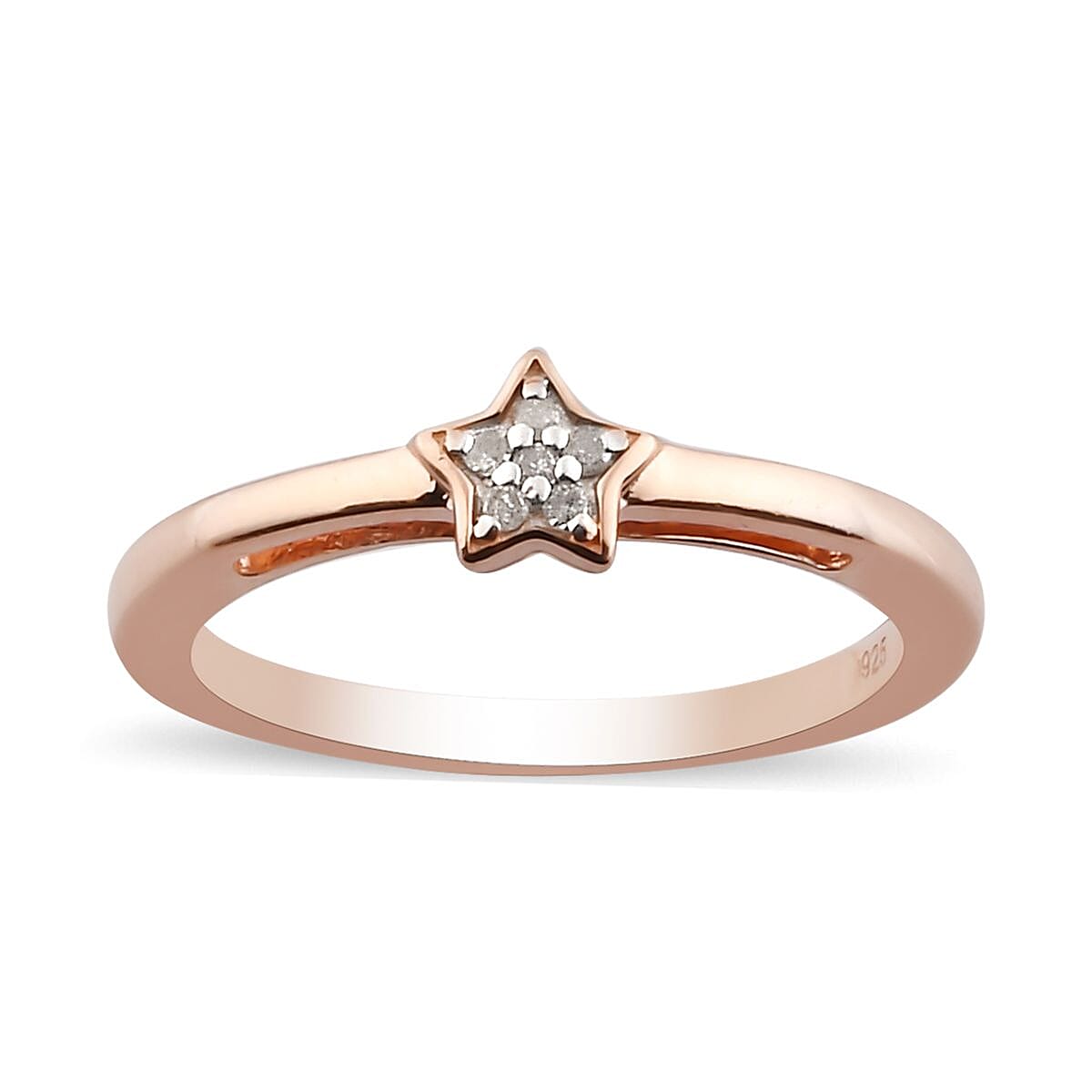 Diamond Star Stackable Ring in Sterling Silver with 18K Vermeil Rose Gold V32518516 0