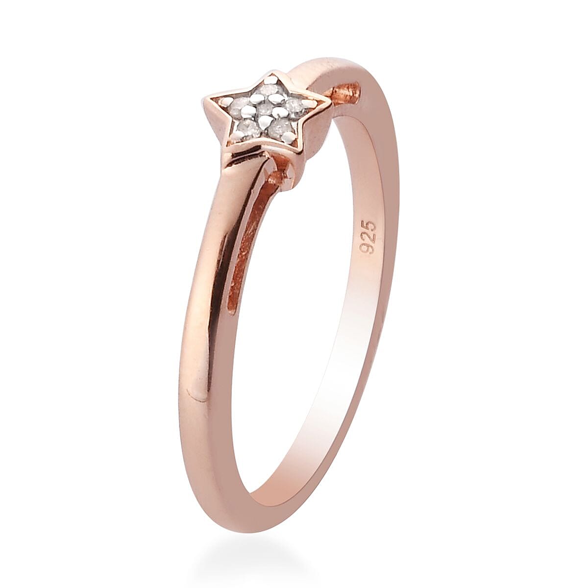 Diamond Star Stackable Ring in Sterling Silver with 18K Vermeil Rose Gold V32518516 4