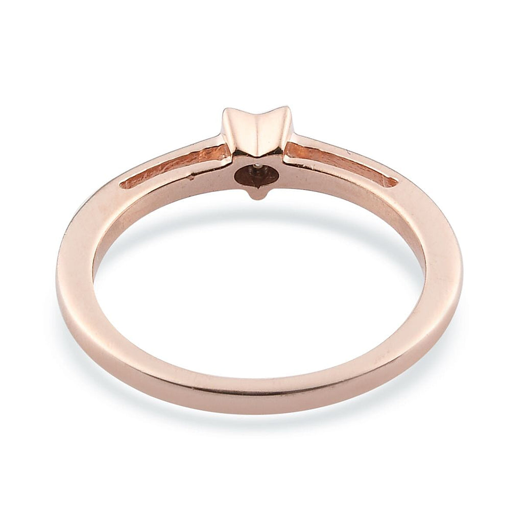 Diamond Ring in Rose Gold Overlay Sterling Silver