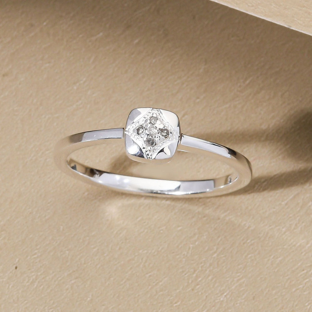 Diamond Ring in Sterling Silver
