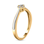 Diamond Ring in Vermeil 18K Yellow Gold and Rhodium Overlay Sterling Silver