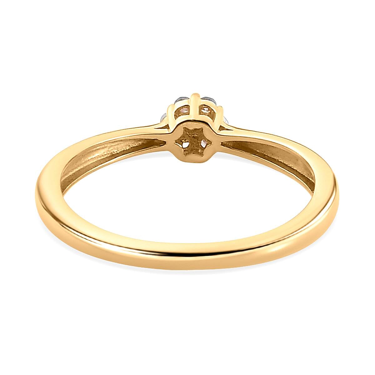 Diamond Ring in Vermeil 18K Yellow Gold and Rhodium Overlay Sterling Silver 8949179 5