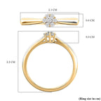 Diamond Ring in Vermeil 18K Yellow Gold and Rhodium Overlay Sterling Silver